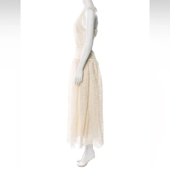 JONATHAN SIMKHAI Gabriela Ivory Lace Midi Dress - Picture 8 of 12